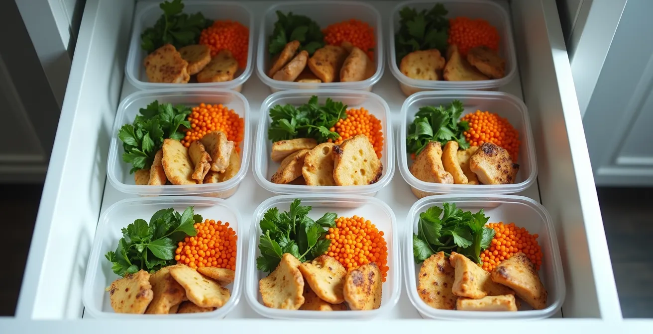 Organisation de portions individuelles congelées pour personnes âgées