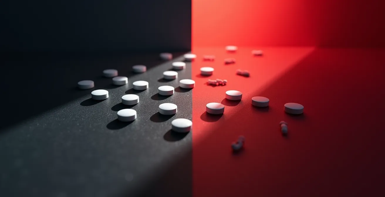 Graphique montrant la corrélation entre prise de médicaments et tension artérielle